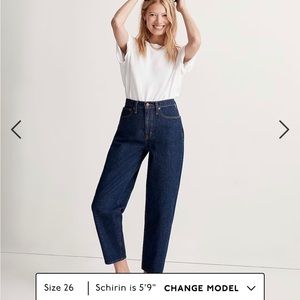 Madewell balloon jean size 31